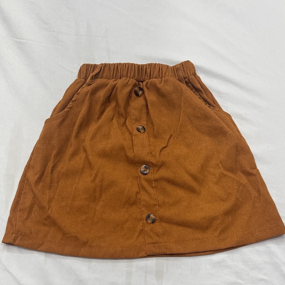 Brown Button-Up Women's Skirt